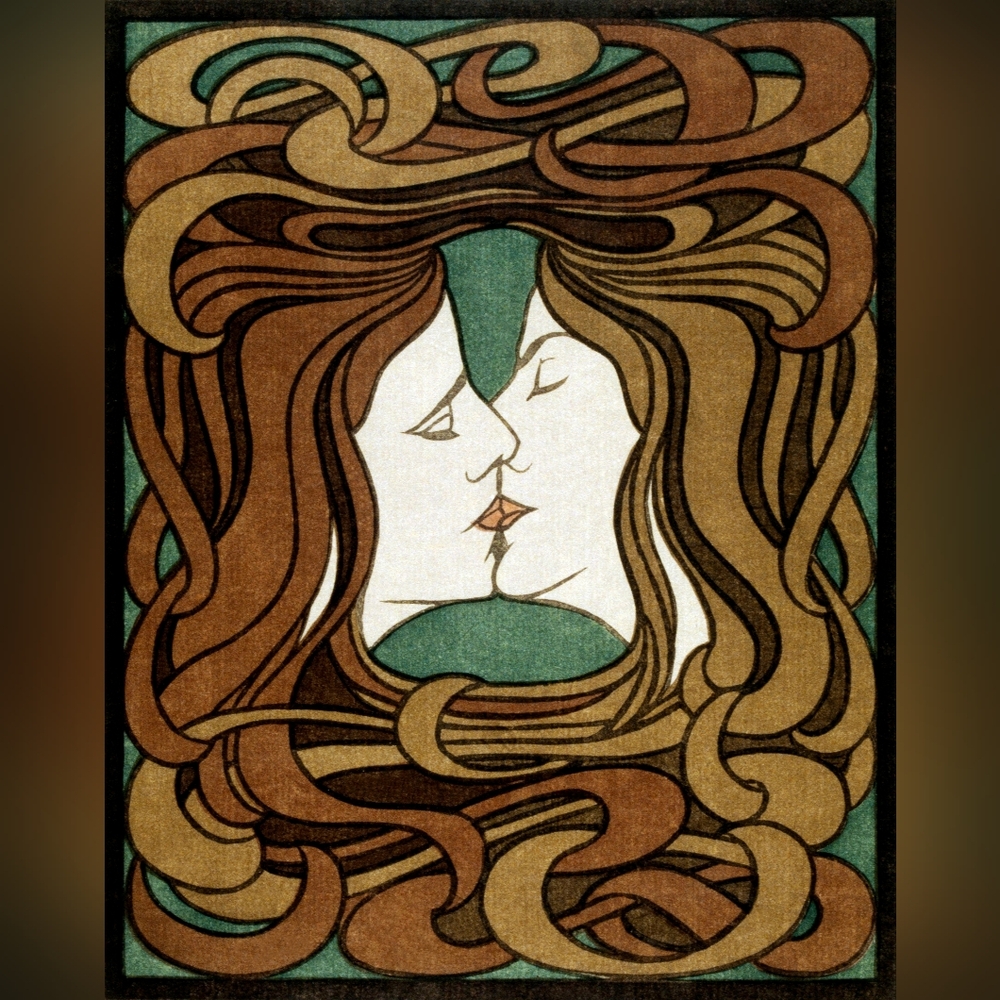 Art Nouveau Style Kiss Tapestry